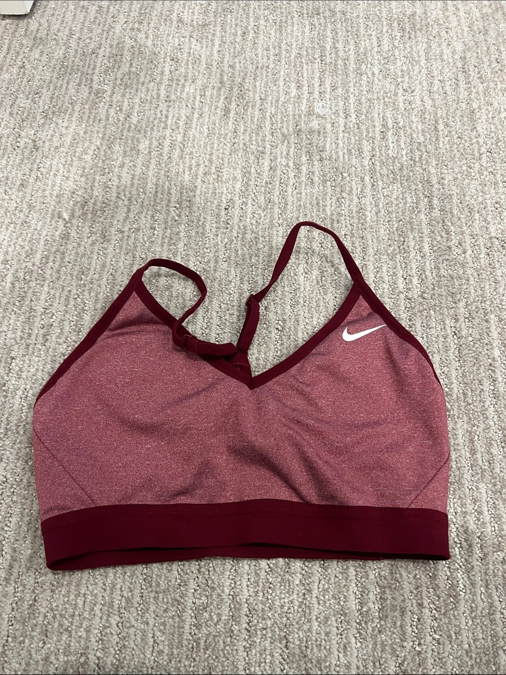 Nike Women's Maroon & Heathered Burgundy Sports Bra